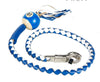 Motorcycle 42" Long Old School Get Back whip White & Blue Color with Number 10 Pool Ball