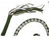 Motorcycle Braided Biker Old School leather get back whip White & Green 42"