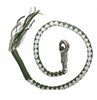 Motorcycle Braided Biker Old School leather get back whip White & Green 42"