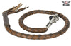 Motorcycle Biker Old School leather get back whip two tone brown 42"