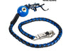 Motorcycle 42" Long Old School Get Back whip Blk & Blue Color with 2 Blue Pool Ball