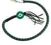 Motorcycle 42" Long Old School Get Back whip Blk & Green Color with Number 6 Green Pool Ball