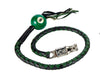 Motorcycle 42" Long Old School Get Back whip Blk & Green Color with Number 6 Green Pool Ball