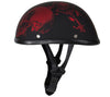 Motorcycle Riding Eagle Flat Novelty Non Dot helmet with Red Horned Skeletons