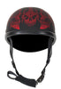 Motorcycle Riding Eagle Flat Novelty Non Dot helmet with Red Horned Skeletons