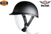 FLAT BLACK JOCKEY NOVELTY MOTORCYCLE MOTORBIKE HELMET BLACK NOT DOT APPROVED
