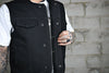 Men's Motorcycle Collarless Raw Canvas Heavy Hitter Preacher Vest