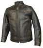 Men's Motorcycle Scotter distressed brown leather jacket soft leather