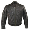 Mens Motorcycle Distressed Gray Scoter Riding Leather Jacket with Kidney padding back & Vents