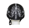 Motorcycle Riding Blk Flat DOT Approved with White Horned Skeletons