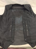 Men's Motorcycle Blk Side Lace leather vest with Live to Ride embossed back