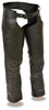 Motorcycle women's premium leather hip pocket chap with reflective piping