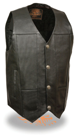 Men's Plain Side Buffalo Nickel Vest with 2 Gun Pockets inside