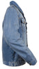 Men's Classic Denim Jean pocket shirt collar blue jacket with 2 Gun pockets