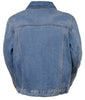 Men's Classic Denim Jean pocket shirt collar blue jacket with 2 Gun pockets