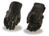 Motorcycle Ladies Soft Blk leather guantlet gloves with gel palm