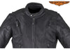 Men's Motorcycle scoter side lace leather jacket with kidney padding back
