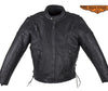 Men's Motorcycle scoter side lace leather jacket with kidney padding back