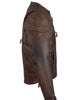 MEN'S MOTORCYCLE RETRO BROWN SCOOTER JACKET WITH ZIP OUT LINER VERY SOFT