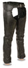 Men's Motorcycle Riding Blk Classic chap with Braiding soft leather