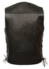 Men's Motorcycle Classic Buffalo Nickle Side Lace Leather Vest W/2 Gun pockets