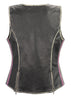 WOMEN'S RUBOFF OLD LOOK BLK & SILVER ZIPPER FRONT VEST W/2 GUN POCKETS