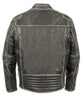 Men's Motorcycle Vintage Distressed Vented Leather jacket with 2 Gun pockets
