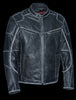 Men's Motorcycle Vintage Distressed Vented Leather jacket with 2 Gun pockets