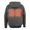 Mens Motorcycle Biker Heated Grey Hoodie Jacket with chargeable battery