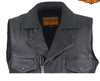 Men's Motorcycle Double Pistol pete Utility style Leather Vest with 2 Chest pockets
