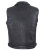 Men's Motorcycle Double Pistol pete Utility style Leather Vest with 2 Chest pockets