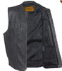 Men's Motorcycle riding Son of anarcy distressed leather vest with 2 Gun Pockets