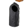 Men's Blk Son of Anarcy Patch holder Leather Vest Premium Soft Leather with Huddy