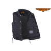 Men's Motorcycle Blk 8 Pocket denim shirt collar vest with side laces