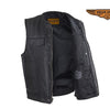 Men's Riding Son of Anarchy Motorcycle Club 1/2" Collarless 8 pocket Leather Vest