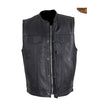 Men's Riding Son of Anarchy Motorcycle Club 1/2" Collarless 8 pocket Leather Vest