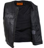 Men's Son of Anarchy Motorcycle Club Collarless Leather Vest with 2 Gun pockets
