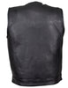 Men's Son of Anarchy Motorcycle Club Collarless Leather Vest with 2 Gun pockets