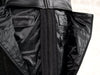 Men's Motorcycle Blk Textile Leather combo vest with 2 Front Pistol pete pockets