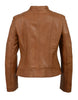 Women's butter soft lamb skin leather with stand up collar scuba jacket 