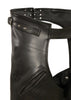 Men's Motorcycle Blk Gun holster leather chap with thigh pockets soft leather