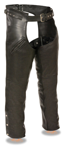 Men's Motorcycle Blk Gun holster leather chap with thigh pockets soft leather