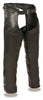 Men's Motorcycle Blk Gun holster leather chap with thigh pockets soft leather