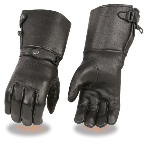 MEN'S GENUINE LEATHER AMERICAN DEER SKIN GUANTLET ULTRA LONG GLOVES. BUTTER SOFT