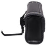 Motorcycle riding Biker BLK Grey Braid Studed toolbag with velcro flap opening 
