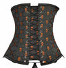 Women's Blk Sexy Lingerine Brocade Under Bustier Corset with Back Lacing