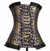 Women's Blk,Purple & Gold Sexy Lingerine Brocade Under Bustier Corset