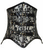 Women's Blk & Silver Sexy Lingerine Brocade Under Bustier Corset