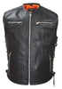 Men's Motorcycle side lace vest with kidney padding & Gun pockets inside