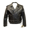 Men's Motorcycle Side lace police style leather jacket Live to ride embossed back